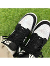 Air Jordan 1 Mid SE Diamond GS High Top Sneakers Black White - NIKE - BALAAN.