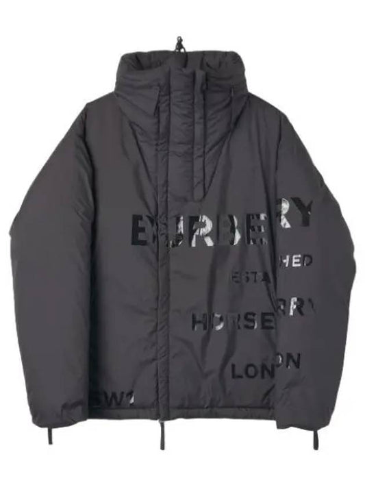 Horseferry print hooded parka black jumper jacket - BURBERRY - BALAAN 1