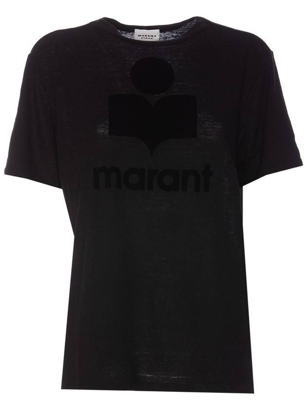 Zewel Logo Short Sleeve T Shirt Black - ISABEL MARANT ETOILE - BALAAN 2