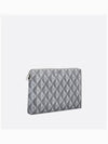 CD Diamond Canvas Clutch Bag Grey - DIOR - BALAAN 3