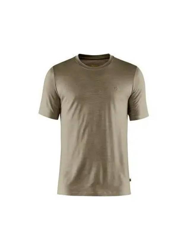 Men's Abisko Wool Short Sleeves T-Shirt Light Olive - FJALL RAVEN - BALAAN 2