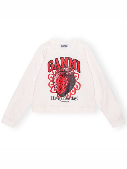 Isoli Raglan Strawberry Sweatshirt Vanilla Ice - GANNI - BALAAN 2