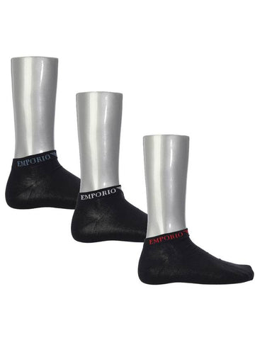 Logo Neck Cotton Inside Socks 3PACK 300008 2R254 50620 - EMPORIO ARMANI - BALAAN 1