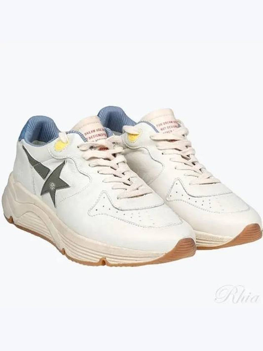 Men's Star Patch Running Low Top Sneakers White Green - GOLDEN GOOSE - BALAAN 2