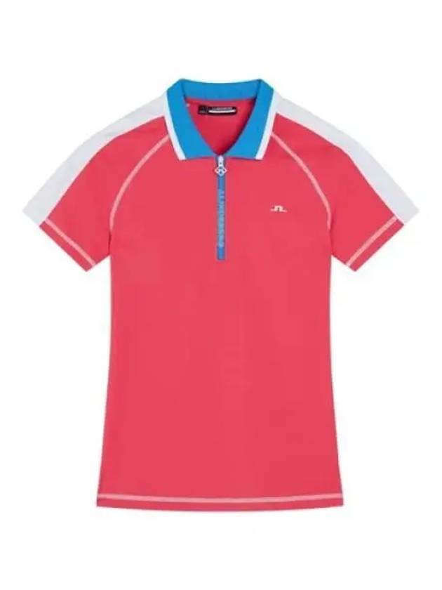 Kourtney Short Sleeve Polo Shirt Azalea - J.LINDEBERG - BALAAN 2