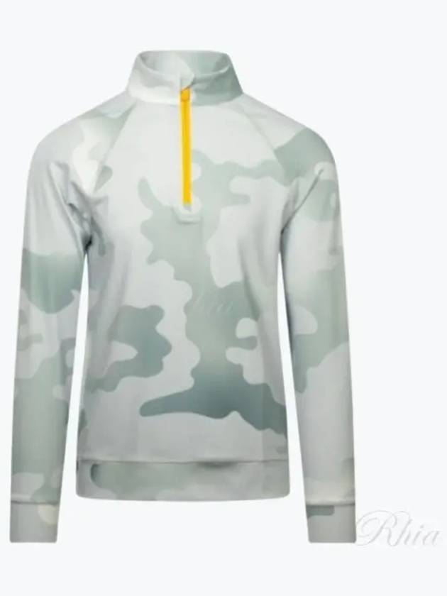 Men's Camo Half Zip Up Golf Long Sleeve T-Shirt Green - G/FORE - BALAAN 2