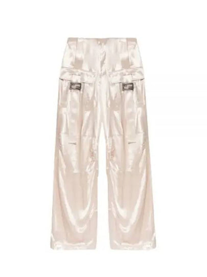 Women's Viscose Shiny Cargo Straight Pants Beige - FENDI - BALAAN 2