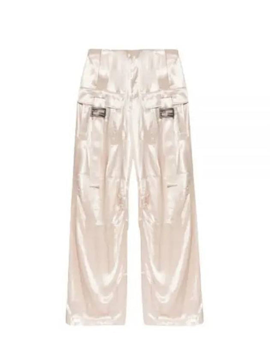 Women's Viscose Shiny Cargo Pants Beige - FENDI - BALAAN 2
