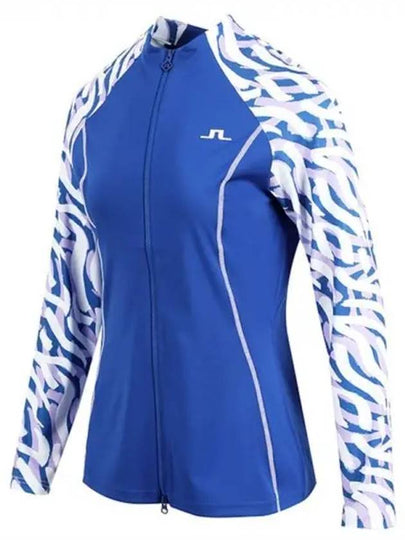 June Print Zebra Mid Layer Zip-Up Jacket Blue - J.LINDEBERG - BALAAN 2