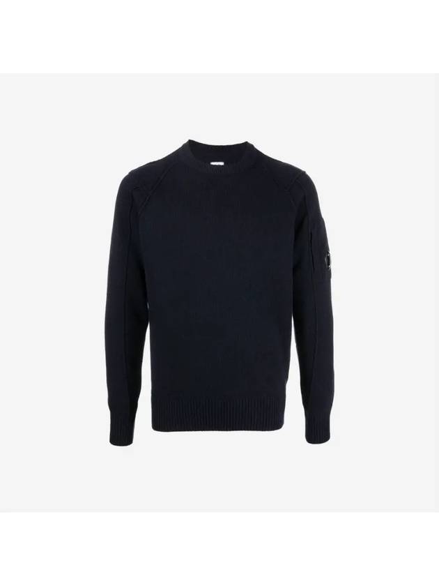 Lens Wappen Wool Blend Knit Top Navy - CP COMPANY - BALAAN 3