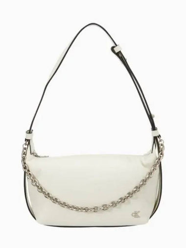 Jeans Micro Monogram Chain Hobo Shoulder Bag Ivory - CALVIN KLEIN - BALAAN 1