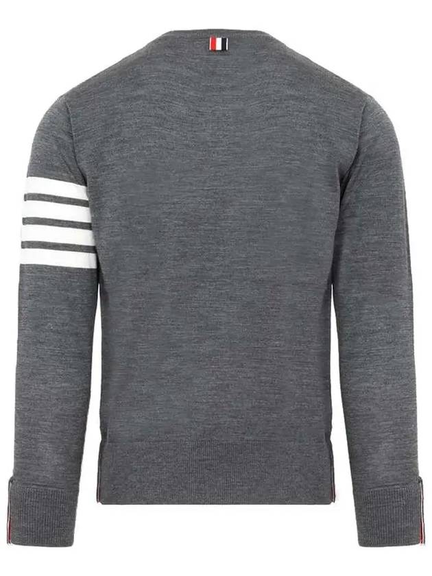 4 Bar Armband Classic Merino Wool Knit Top Medium Grey - THOM BROWNE - BALAAN 4