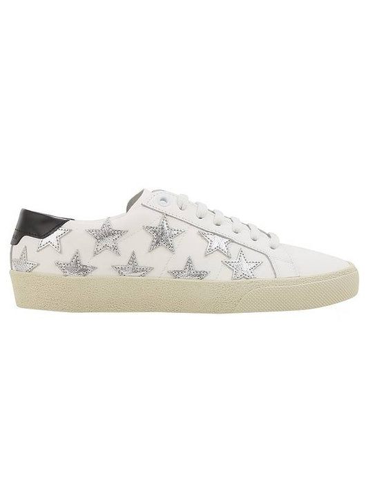 Star Patch Low Top Sneakers Black White - SAINT LAURENT - BALAAN 1