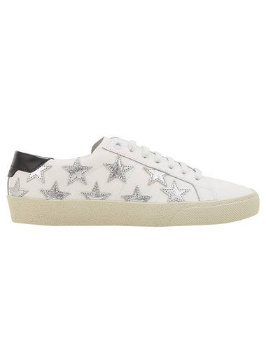 Star Patch Low Top Sneakers Black White - SAINT LAURENT - BALAAN 1