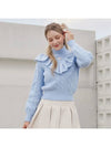 Golf Wear Pastel Ruffle Knit Sweater Skyblue - J JANE - BALAAN 1