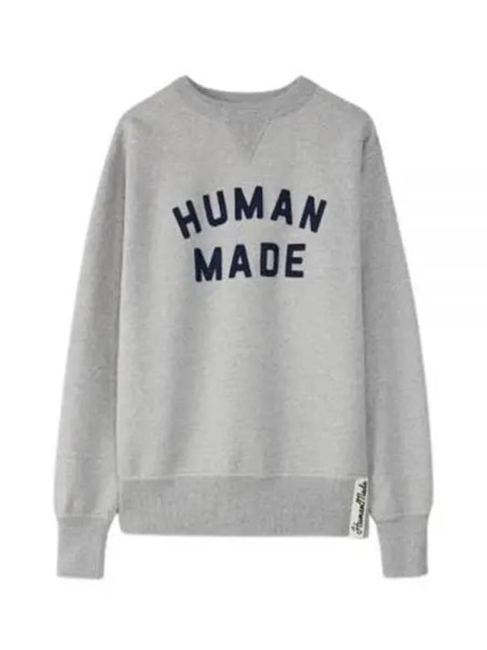 Logo Crew Neck Sweatshirt Grey - HUMAN MADE - BALAAN 1