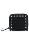 Rockstud leather zipper half wallet MW2P0649BOL - VALENTINO - BALAAN 1