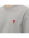 Small Heart Logo Long Sleeve T-Shirt Grey - AMI - BALAAN 7