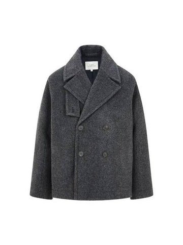 MASTE pea coat SNM877TARMAC charcoal - STUDIO NICHOLSON - BALAAN 1