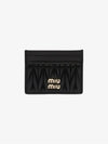 Matelasse Nappa Leather Card Wallet Black - MIU MIU - BALAAN 2