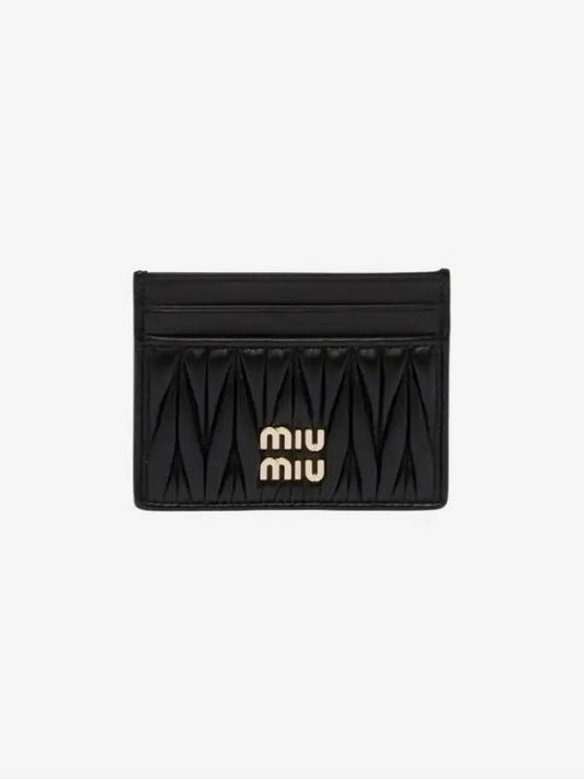 Matelasse Nappa Leather Card Wallet Black - MIU MIU - BALAAN 2