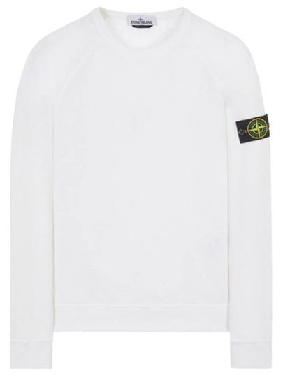 Garment Dyed Malfile Fleece Crewneck Sweatshirt White - STONE ISLAND - BALAAN 2