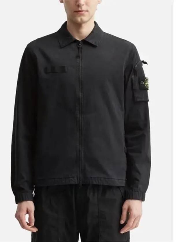 Logo Zip-Up Jacket Black - STONE ISLAND - BALAAN 8