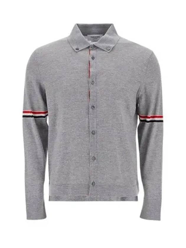 Merino Wool Armband Long Sleeve Shirt Grey - THOM BROWNE - BALAAN 2