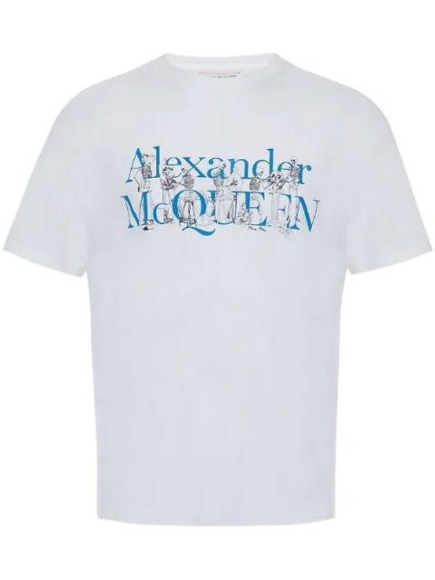 Skeleton Logo Short Sleeve T-Shirt White - ALEXANDER MCQUEEN - BALAAN 1