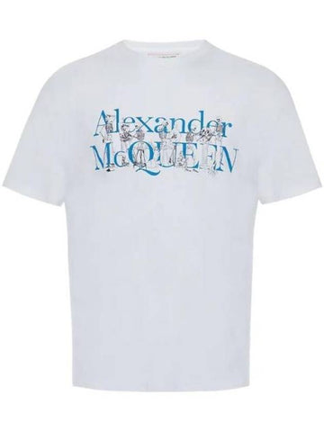 Skeleton Logo Short Sleeve T-Shirt White - ALEXANDER MCQUEEN - BALAAN 1