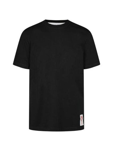 Embroidered Logo Crew Neck Short Sleeve T-Shirt Black - GOLDEN GOOSE - BALAAN 1