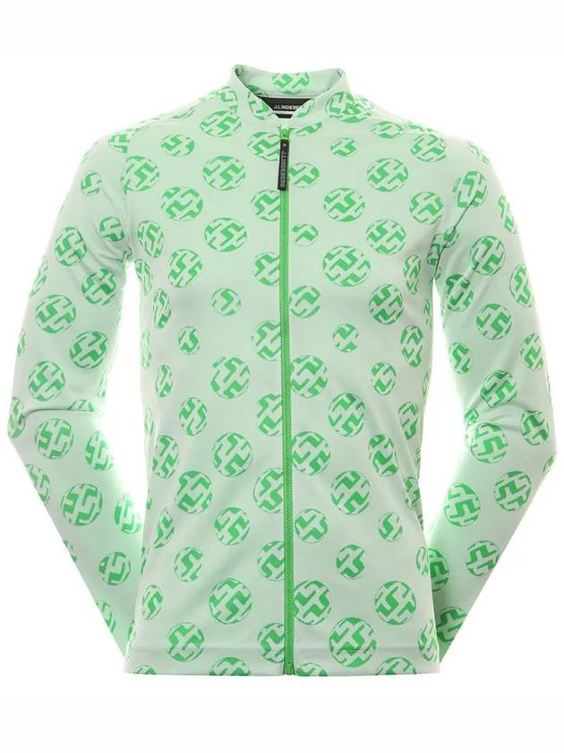 Patric Sphere Dot Jacquard Mid Layer Zip-Up Jacket Green White - J.LINDEBERG - BALAAN 3