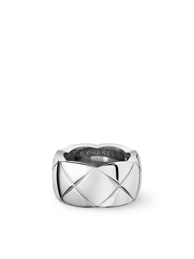 Coco Crush COCO CRUSH Ring Ring 18K White Gold Quilted Large J10573 - CHANEL - BALAAN 4