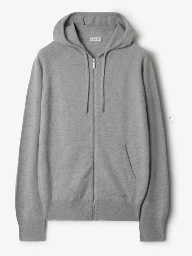 Cashmere Blend Zip-Up Hoodie Grey - BURBERRY - BALAAN 2