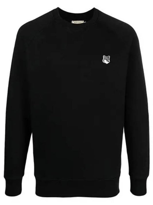 Grey Fox Head Patch Classic Sweatshirt Black - MAISON KITSUNE - BALAAN 2