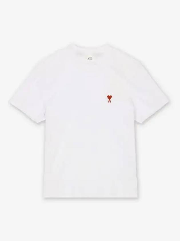 Small Heart Logo Short Sleeve T-Shirt White - AMI - BALAAN 2