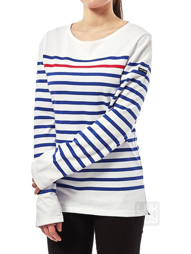 Striped Cotton Long Sleeve T-Shirt Blue White - SAINT JAMES - BALAAN 6