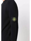 Wappen Patch Crew Neck Ribbed Wool Knit Top Black - STONE ISLAND - BALAAN 7