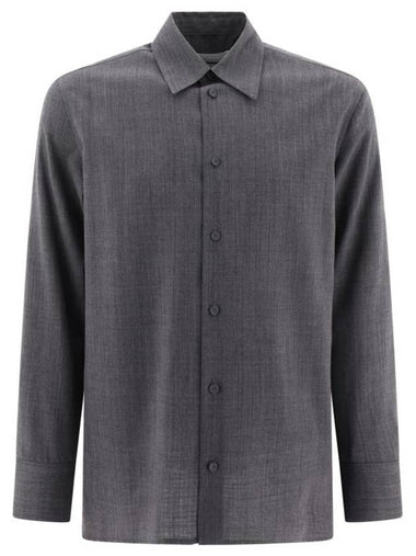 Wool Long Sleeve Shirt Grey - JIL SANDER - BALAAN 1