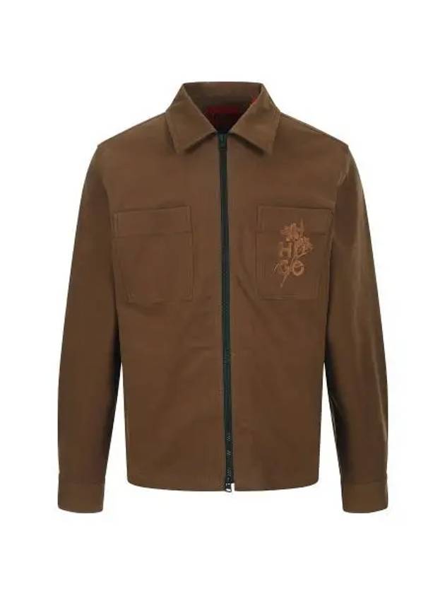 HUGO flower embroidery zip up shirt jacket 50520103 212 - HUGO BOSS - BALAAN 1