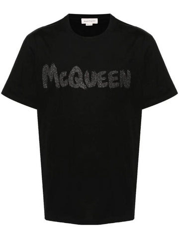 logo print cotton T shirt 794673QTABT - ALEXANDER MCQUEEN - BALAAN 1