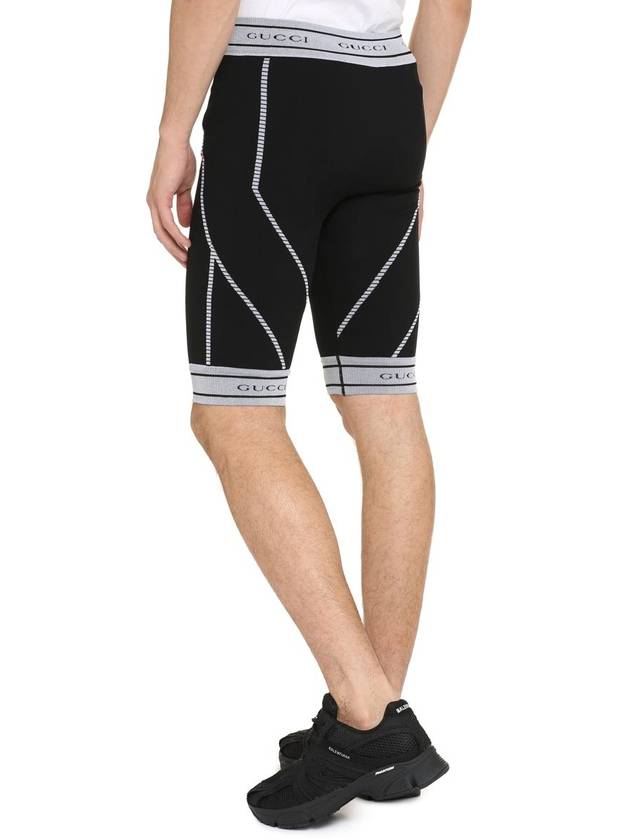 Men's Jacquard Tubular Jersey Shorts Leggings Black - GUCCI - BALAAN 5