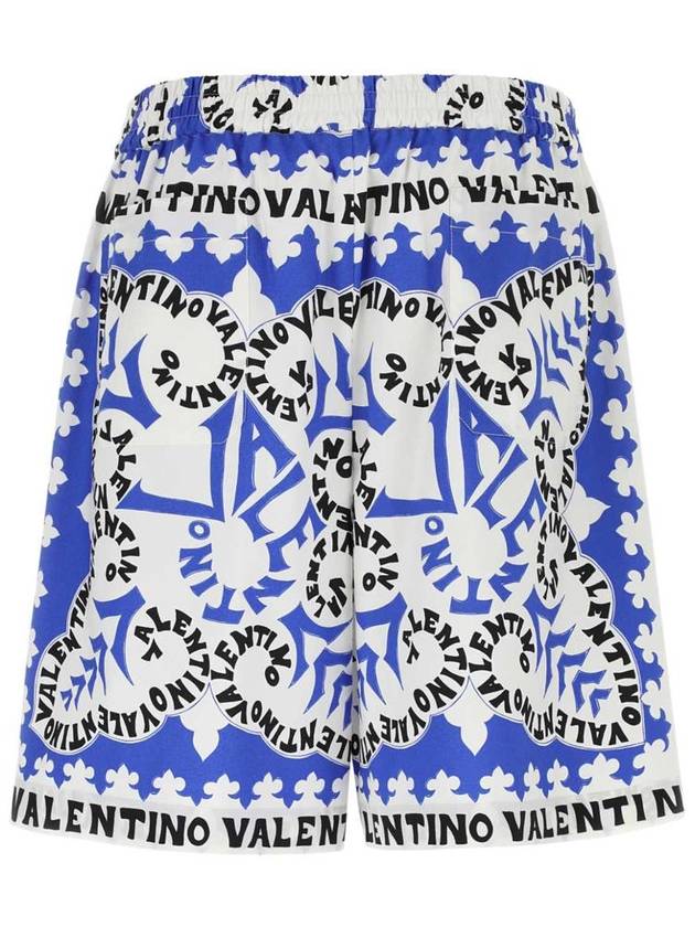 mini bandana print cotton bermuda shorts blue - VALENTINO - BALAAN 3