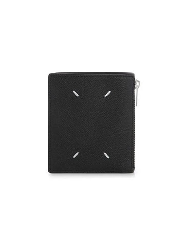 Four Stitches Calfskin Half Wallet Black - MAISON MARGIELA - BALAAN 1