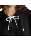 Embroidered Logo Zip Up Hoodie Black - POLO RALPH LAUREN - BALAAN 4