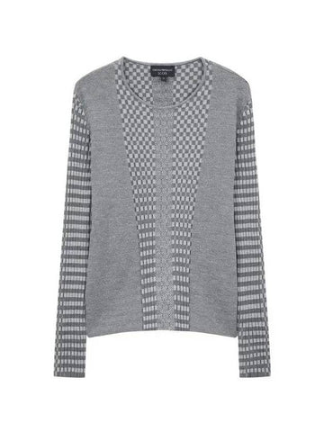 Women s ribbed tissue point knit dark gray 270202 - EMPORIO ARMANI - BALAAN 1