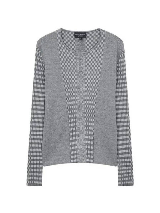 Women s ribbed tissue point knit dark gray 270202 - EMPORIO ARMANI - BALAAN 1