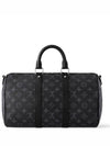 Keepall Bandouliere 35 Monogram Eclipse Duffel Bag Black - LOUIS VUITTON - BALAAN 2