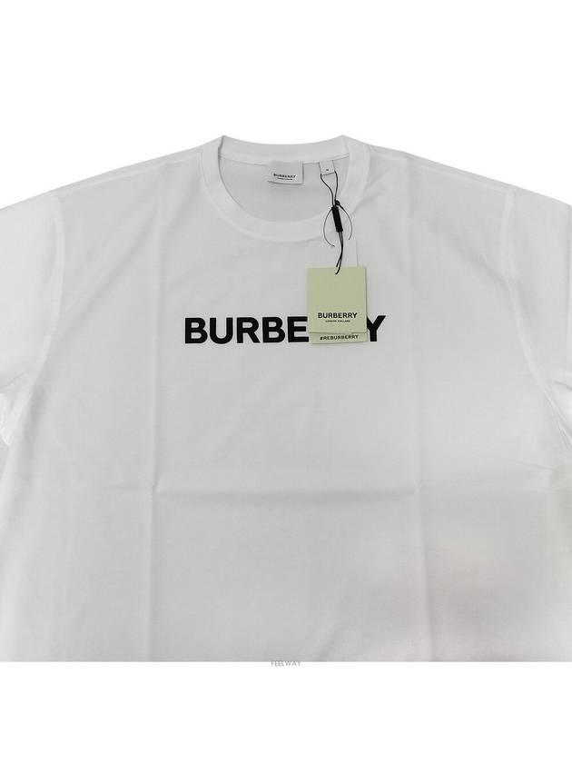 logo print cotton short sleeve t-shirt white - BURBERRY - BALAAN 5