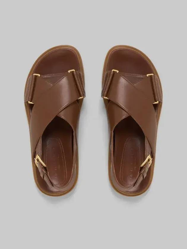 Fussbet Leather Sandals Brown - MARNI - BALAAN 2